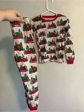 The childrens PJ place 5t red Christmas Truck 2pc Pajama sleep Set